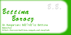 bettina borocz business card